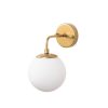 Elegant Gold Wall Lamp, Metal & Glass, 15x21x27 cm