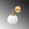 Elegant Gold Wall Lamp, Metal & Glass, 15x21x27 cm