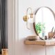 Elegant Gold Wall Lamp, Metal & Glass, 36 cm | Bohemian & Glam Design, E14 Socket, IP20
