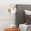 Elegant Gold Wall Lamp, Metal & Glass, 36 cm | Bohemian & Glam Design, E14 Socket, IP20