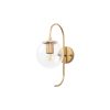 Elegant Gold Wall Lamp, Metal & Glass, 36 cm | Bohemian & Glam Design, E14 Socket, IP20