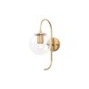 Elegant Gold Wall Lamp, Metal & Glass, 36 cm | Bohemian & Glam Design, E14 Socket, IP20