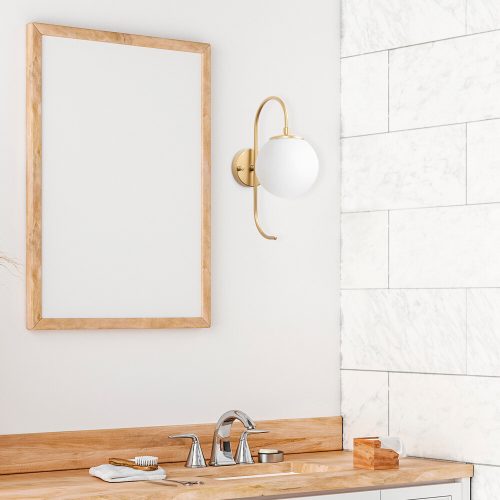 Elegant Gold Wall Lamp, Metal & Glass, 36 cm | Bohemian & Glam Design, E14 Socket, IP20
