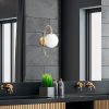 Elegant Gold Wall Lamp, Metal & Glass, 36 cm | Bohemian & Glam Design, E14 Socket, IP20