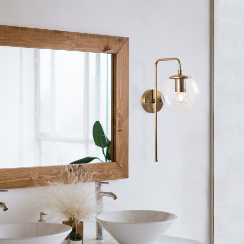 Vintage Copper Wall Lamp, Metal Body, 15x28x43 cm | E14 Socket, Modern Glam Design for Home & Hotel