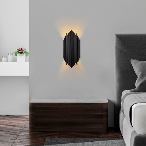 Elegant Black Wall Lamp, Metal Body, 18x40 cm | IP20, E14