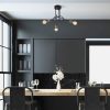 Industrial Chandelier, Metal Body, Black & Antique Finish, 46 x 46 cm, Height: 32 cm, 3 x E27 Max 15W, Stylish Lighting for Modern Spaces