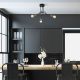 Industrial Chandelier, Metal Body, Black & Antique Finish, 46 x 46 cm, Height: 32 cm, 3 x E27 Max 15W, Stylish Lighting for Modern Spaces