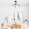 Industrial Chandelier, Metal Body, Black & Antique Finish, 46 x 46 cm, Height: 32 cm, 3 x E27 Max 15W, Stylish Lighting for Modern Spaces