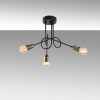 Industrial Chandelier, Metal Body, Black & Antique Finish, 46 x 46 cm, Height: 32 cm, 3 x E27 Max 15W, Stylish Lighting for Modern Spaces
