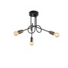 Industrial Chandelier, Metal Body, Black & Antique Finish, 46 x 46 cm, Height: 32 cm, 3 x E27 Max 15W, Stylish Lighting for Modern Spaces