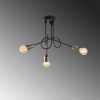 Industrial Chandelier, Metal Body, Black & Antique Finish, 46 x 46 cm, Height: 32 cm, 3 x E27 Max 15W, Stylish Lighting for Modern Spaces