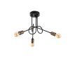 Industrial Chandelier, Metal Body, Black & Antique Finish, 46 x 46 cm, Height: 32 cm, 3 x E27 Max 15W, Stylish Lighting for Modern Spaces