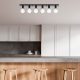 Industrial Chandelier, Metal Body, Black & White Design