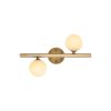 Elegant Wall Lamp, Gold Metal Body, 40 x 12 x 26 cm | Glass Cap, IP20, 2 x G9 Socket (Bulb Not Included) | Modern Scandinavian Design for Glamorous Spaces