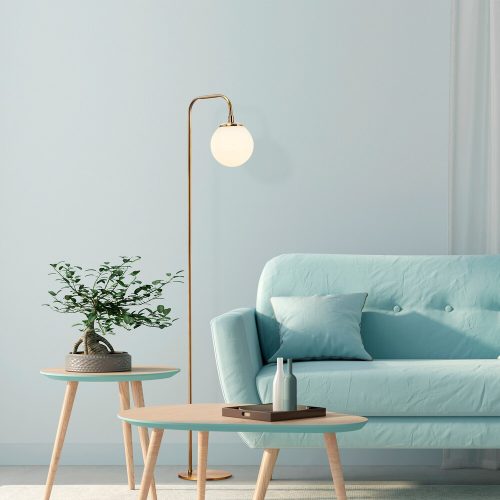 Vintage Metal Floor Lamp, Copper, 27x27x146 cm | Modern Design, E14 Socket, Stylish Home Lighting