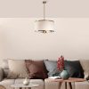 Vintage Glam Chandelier, Metal Body, 50x50x84 cm | 3x E27 Socket, Elegant Design for Modern Spaces