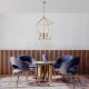 Glam Gold Chandelier, Metal Body, 50x71x123 cm | 4xE14, IP20