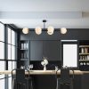 Modern Industrial Chandelier, Black & Antique, 110x40cm