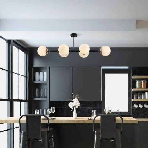 Modern Industrial Chandelier, Black & Antique, 110x40cm