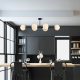 Modern Industrial Chandelier, Black & Antique, 110x40cm