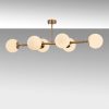 Vintage Copper Chandelier, 3 Glass Caps, 110x40x35 cm