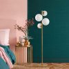 Modern Gold Floor Lamp, Metal & Glass, 162 cm | IP20, 4x E14