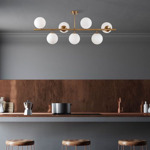 Vintage Copper Chandelier, 7 Lights, Modern Design