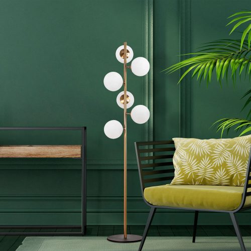 Opviq, 942FLG1512, Modern Floor Lamp, Vintage Metal & Glass, 35x22x163 cm