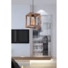 Elegant Brown Wooden Chandelier, 60 cm Height, E27