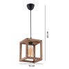 Elegant Brown Wooden Chandelier, 60 cm Height, E27