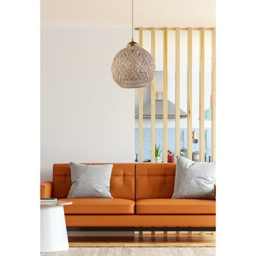 Handmade Jute Chandelier, Bohemian & Scandinavian Style, 55 cm