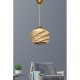 Elegant Wooden Chandelier, Gold & Beige, 75 cm | CE Certified, E27 Socket, Imitation Bamboo Cap