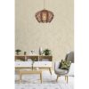 Elegant Wooden Chandelier, Brown Bamboo Cap, 55 cm