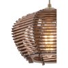 Elegant Wooden Chandelier, Brown Bamboo Cap, 55 cm
