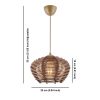 Elegant Wooden Chandelier, Brown Bamboo Cap, 55 cm