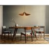 Scandinavian Daisy Chandelier, Walnut, Adjustable Height