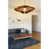 Scandinavian Walnut Angel Chandelier, Adjustable 55 cm