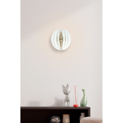Elegant White Half Sphere Wall Lamp, MDF Body, E27
