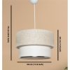 Elegant Cream & White Chandelier, Metal Body, 75 cm