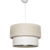 Elegant Cream & White Chandelier, Metal Body, 75 cm