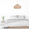Scandinavian Chandelier, Wooden Body, Camel Color, 65 cm