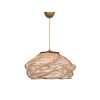 Scandinavian Chandelier, Wooden Body, Camel Color, 65 cm