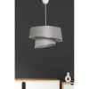 Scandinavian Chandelier, Metal Body, Grey & Silver, 70 cm