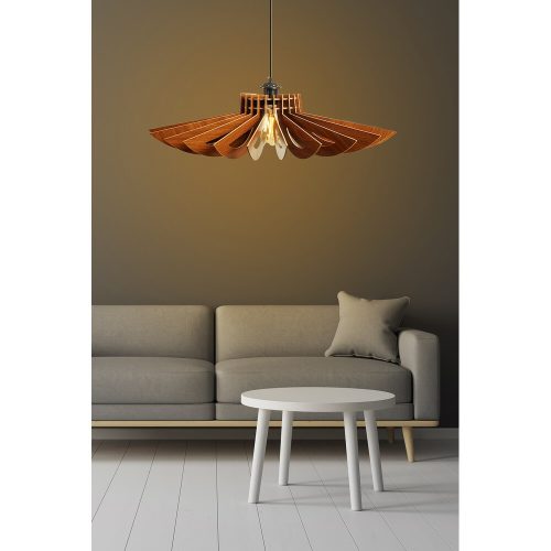 Scandinavian Daisy Chandelier, Walnut, Adjustable 50 cm