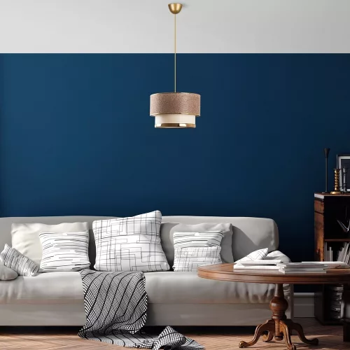 Opviq , 390FLH1817 , Cake - Beige, Gold , Beige Gold Color , Chandelier , With E27 Socket