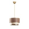 Elegant Beige & Gold Chandelier, Metal Body, 65 cm