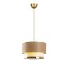 Elegant Beige & Gold Chandelier, Metal Body, 65 cm
