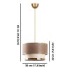 Elegant Beige & Gold Chandelier, Metal Body, 65 cm