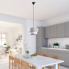 Stylish Grey & Silver Chandelier, Metal Body, 65 cm